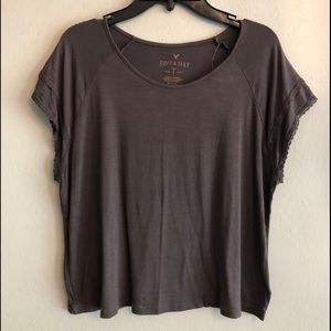 American Eagle Lace Sleeve Top